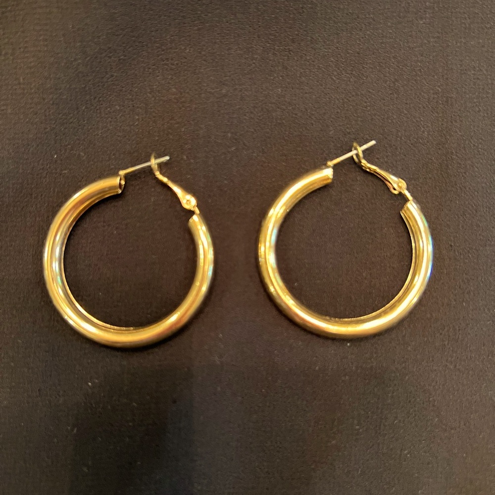 Gold Tone Hoop Earrings